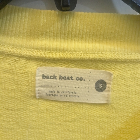 Back Beat Co Lemon Yellow Puff Sleeve Sweatshirt - Picture 3 of 4
